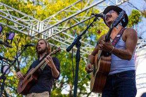 Killian Smith and Edgar Derby perform at Denton Folk Festival at Backyard On Bell on Oct. 4, 2019. Image by Hope Alvarez