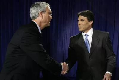Chris Bell, left, finished second to Rick Perry in the 2006 Texas gubernatorial race.